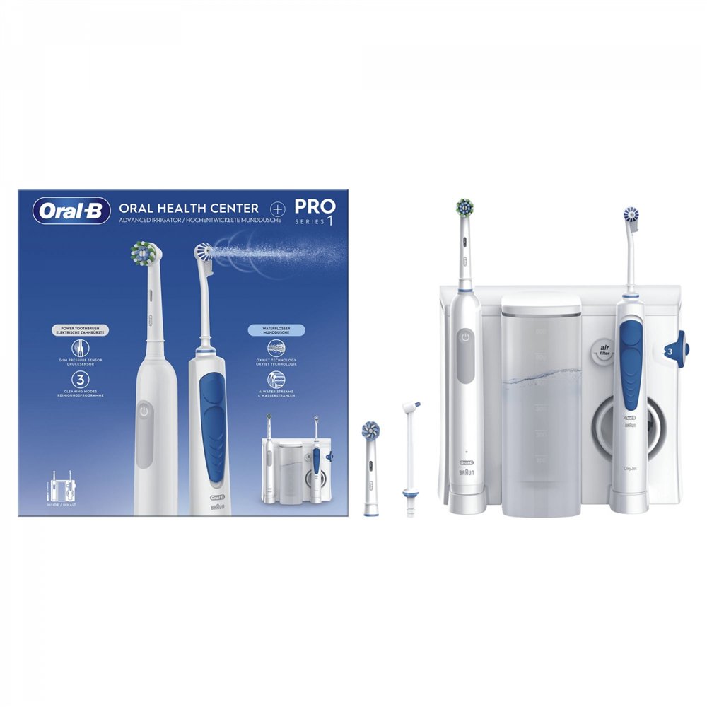 oral-b idropulsore health center adulto cepillo dental oscilante azul, blanco