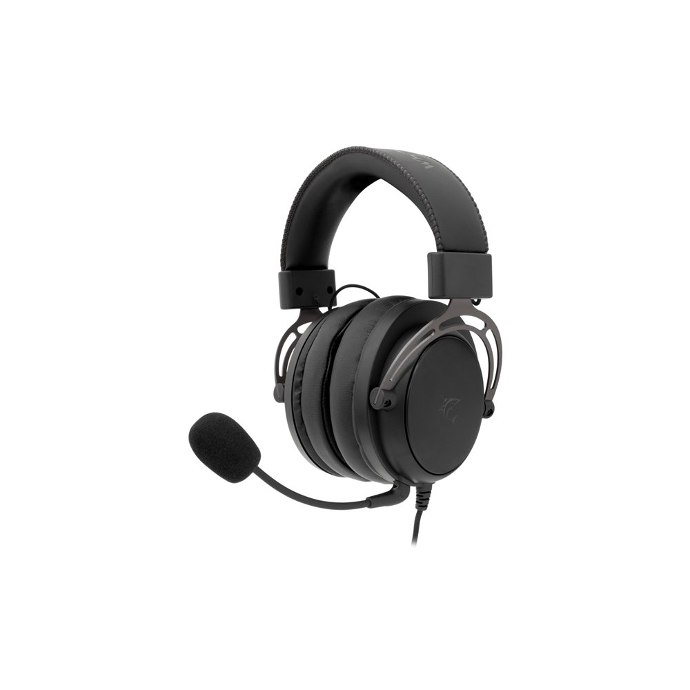 white shark gorilla auriculares alámbrico diadema juego gris, negro