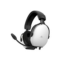white shark fox auriculares alámbrico diadema juego blanco, negro