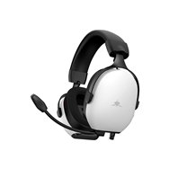 white shark fox auriculares alámbrico diadema juego blanco, negro