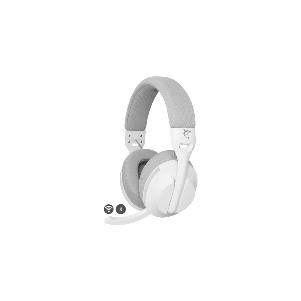 white shark falcon auriculares inalámbrico y alámbrico diadema juego usb tipo c bluetooth blanco, gris