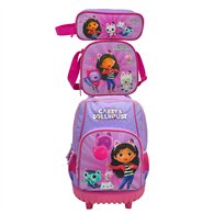 set trolley + portatodo + bolsa portameriendas la casa de muñecas de gabby