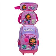 set trolley + portatodo + bolsa portameriendas la casa de muñecas de gabby