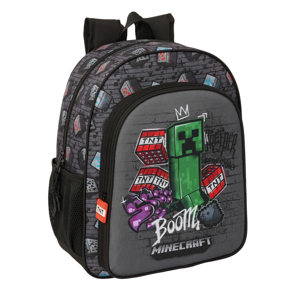 mochila graffiti minecraft 38cm adaptable