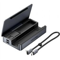 docking usb-c para steam deck/switch vention 2x hdmi 4k/3x usb-a/1x usb-c/1x usb-c pd/1x rj45/1x  microsd