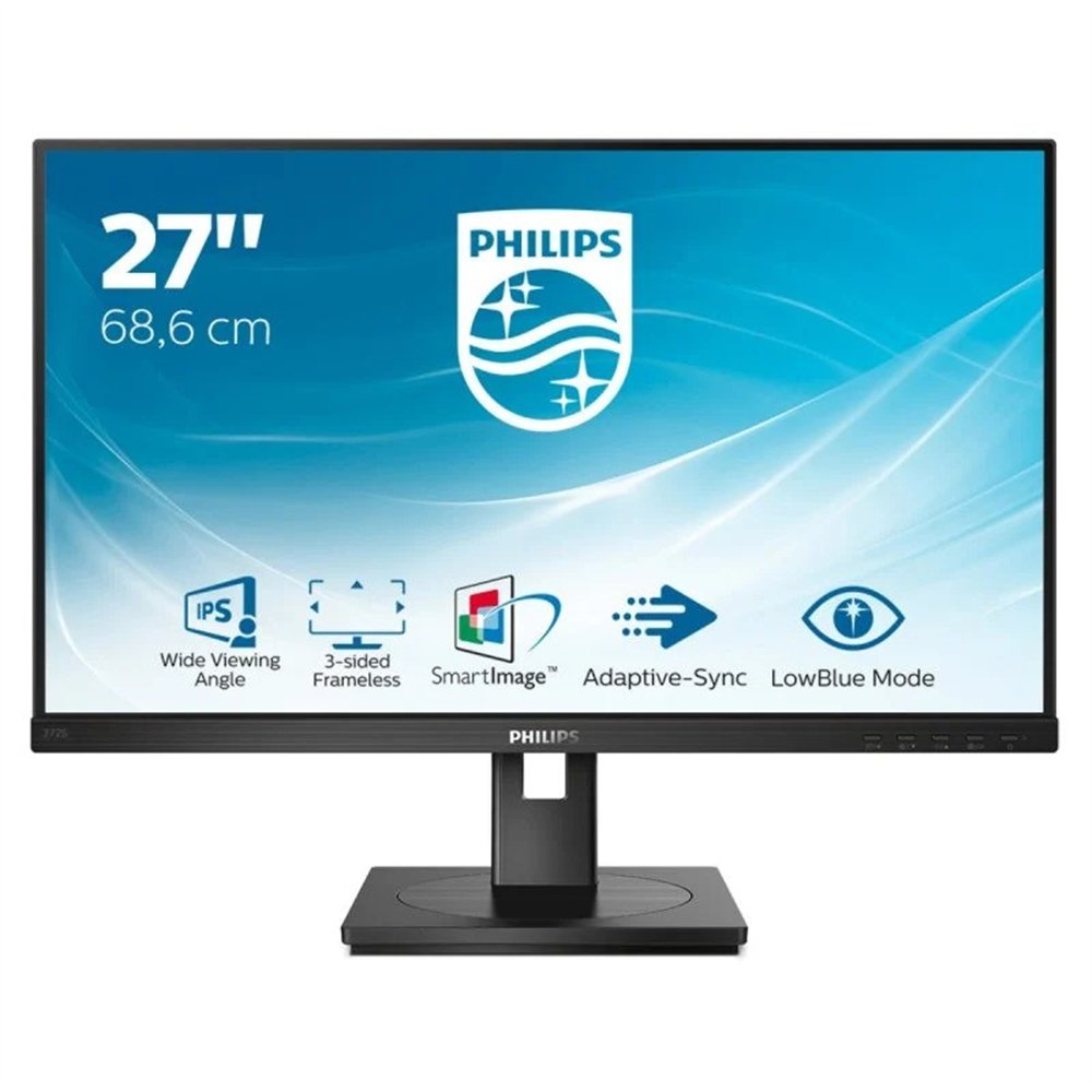 monitor philips 27 ips multimedia ergonomico vga dvi dp hdmi black