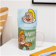 set taza y calcetines feliz blancanieves y los siete enanitos