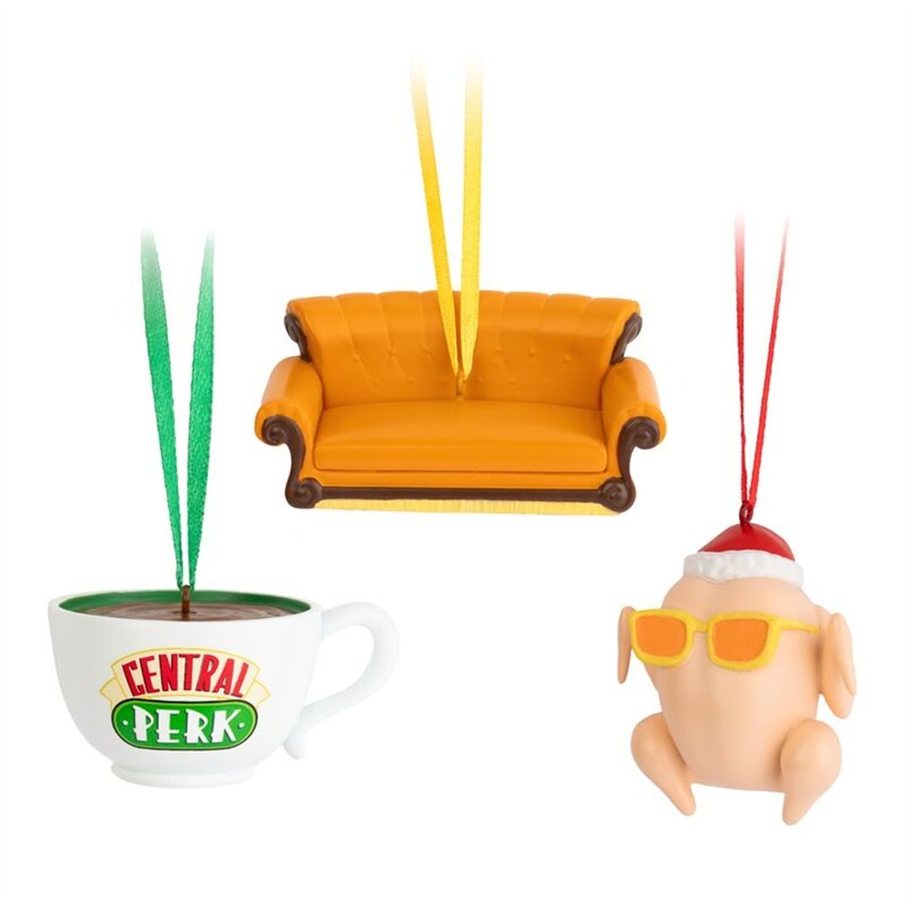 set 3 adornos navidad friends