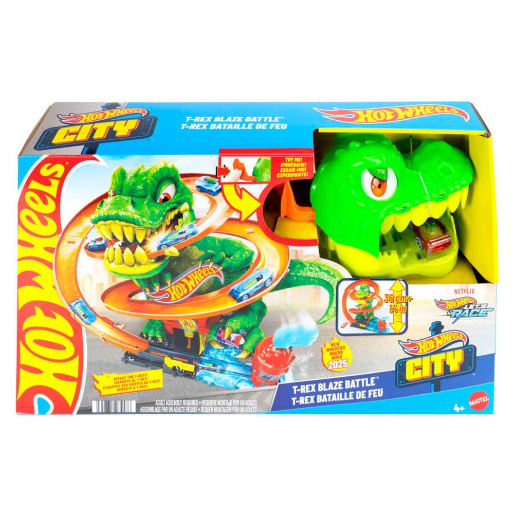 pista estacion de bomberos t-rex city hot wheels