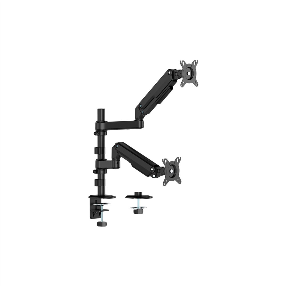 aisens soporte de mesa eco contrapeso giratorio e inclinable para monitor/tv 9kg (3 pivotes, 2 brazos) de 17-32", negro
