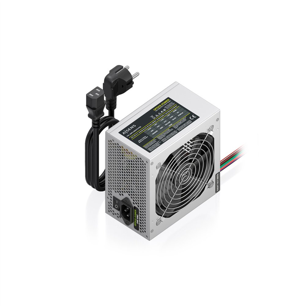 aisens fuente alimentacion atx 500w con cable de alimentacion oem, plata