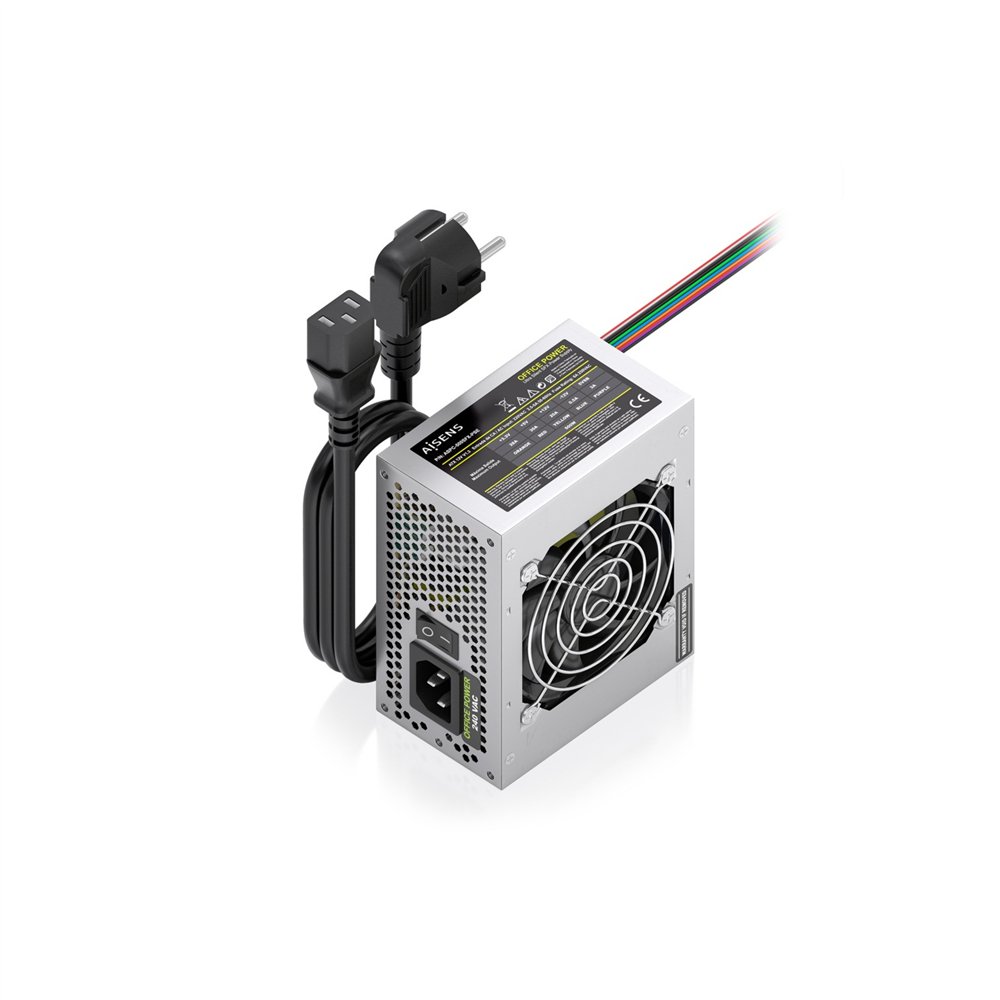 aisens fuente alimentacion sfx 500w con cable de alimentacion oem, plata