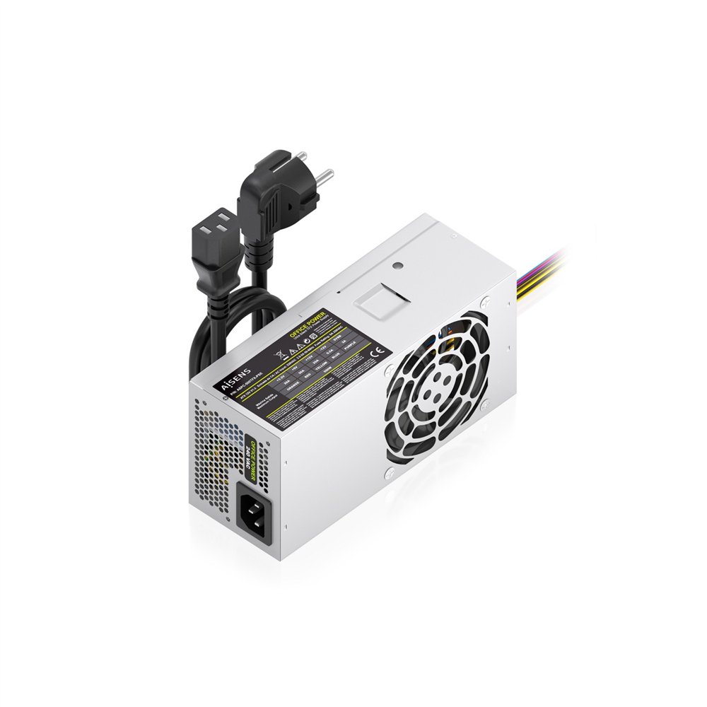 aisens fuente alimentacion tfx 500w con cable de alimentacion oem, plata