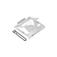 aisens soporte de sobremesa ajustable para portatil / tablet con usb-c docking 7 en 1, gris