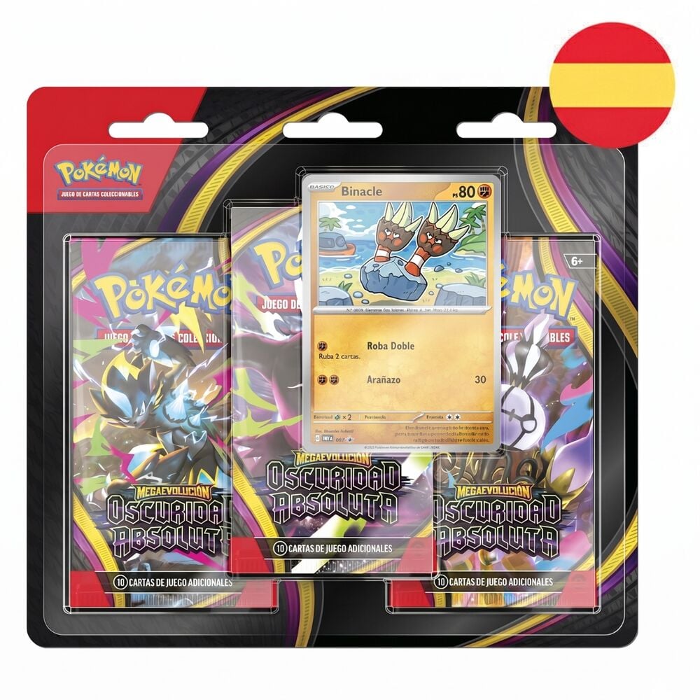 blister 3 sobres cartas expansion megaevolucion oscuridad absoluta pokemon español