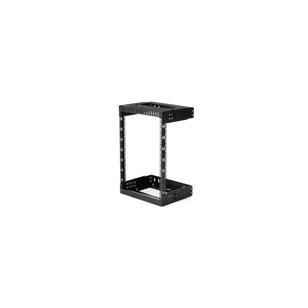 startech.com armario rack de servidores de marco abierto 15u para montaje en pared - profundidad ajustable de 12 a 20 - negro