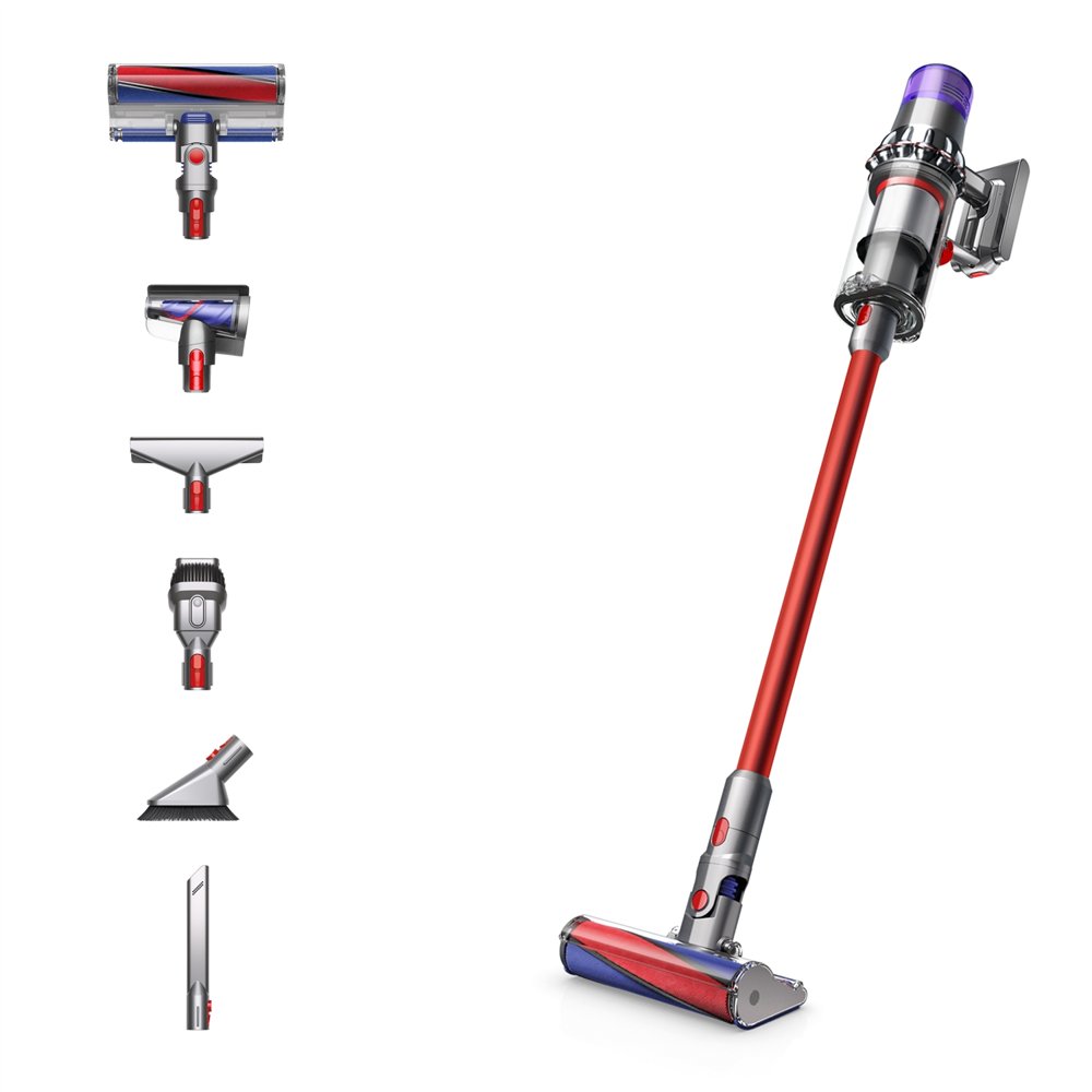 dyson v11 fluffy aspiradora de mano níquel, rojo sin bolsa