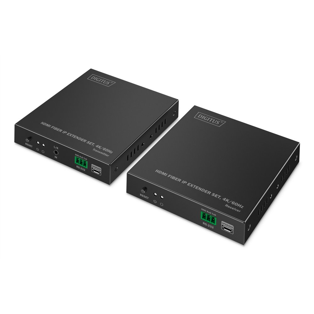 digitus juego de extensor ip de fibra hdmi, 4k/60hz