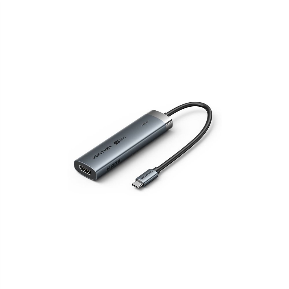 vention tgmhb base para portátil y replicador de puertos alámbrico usb 3.2 gen 1 (3.1 gen 1) type-c gris