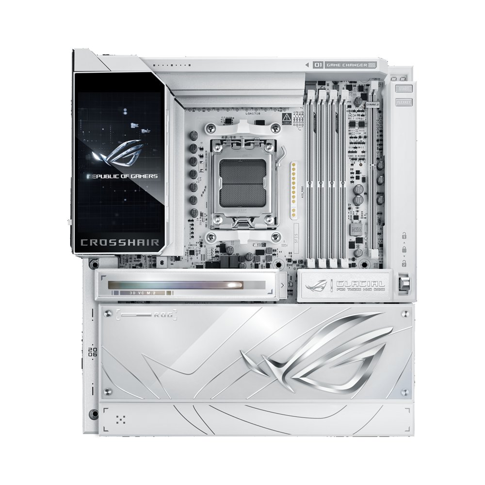 asus rog crosshair x870e glacial amd x870e zócalo am5 atx extendida
