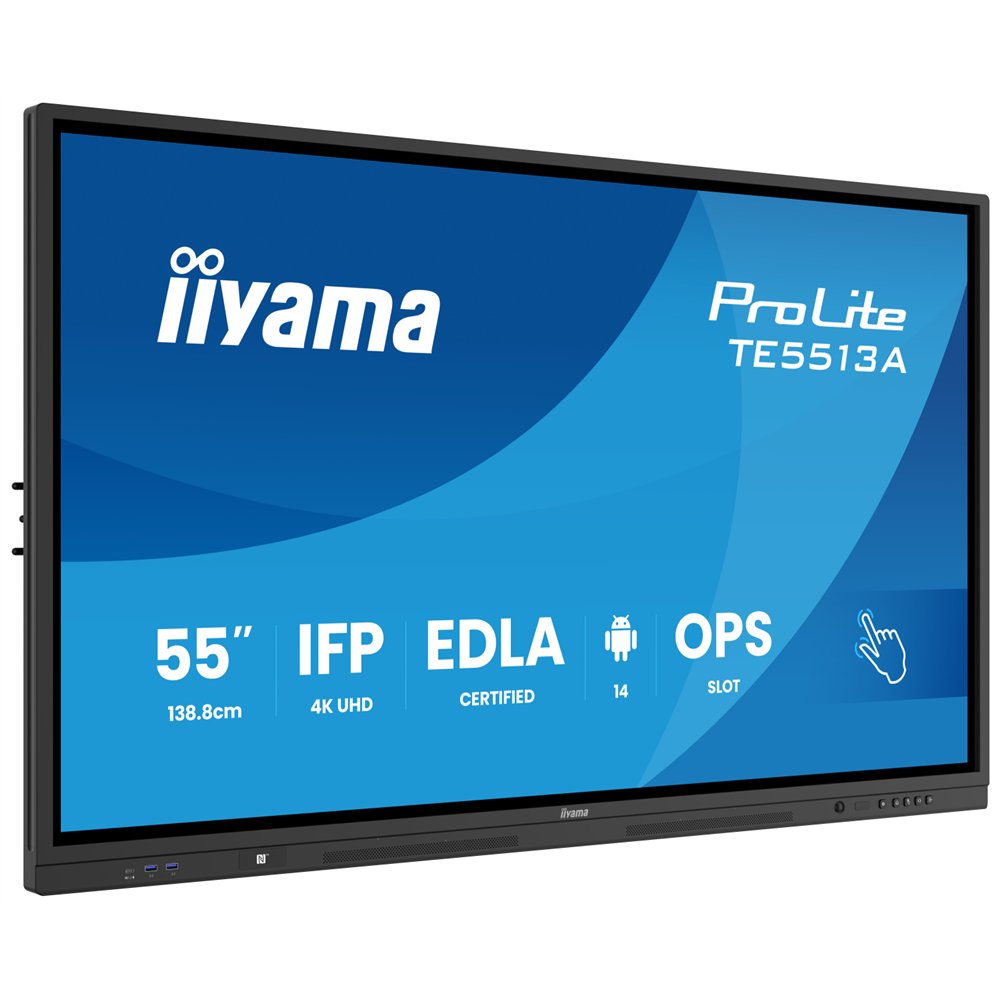 iiyama te5513a-b2ag pantalla de señalización panel plano interactivo 138,7 cm (54.6") wifi 500 cd / m² 4k ultra hd negro pantall