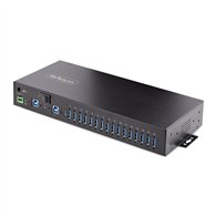 startech.com hub ladrón usb 3.0 5gb de 16 puertos industrial - metal - montaje en rack/superficie/din - carga compartida usb 120