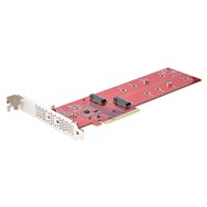 startech.com tarjeta pcie adaptadora para 2 ssds m.2, pci express x8 o x16 a nvme doble o ssds m.2 ahci, pci express 4.0, 7,8gbp