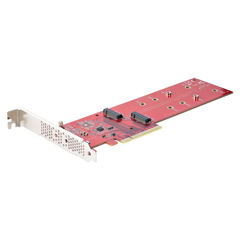 startech.com tarjeta pcie adaptadora para 2 ssds m.2, pci express x8 o x16 a nvme doble o ssds m.2 ahci, pci express 4.0, 7,8gbp