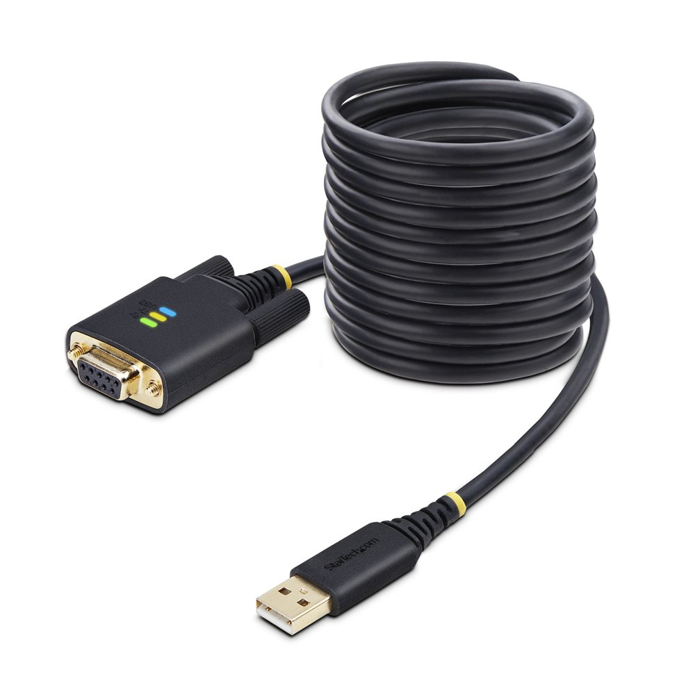 startech.com cable adaptador usb a serie de módem nulo de 3m - retención com - tornillos intercambiables db9 - usb a rs232 - ser