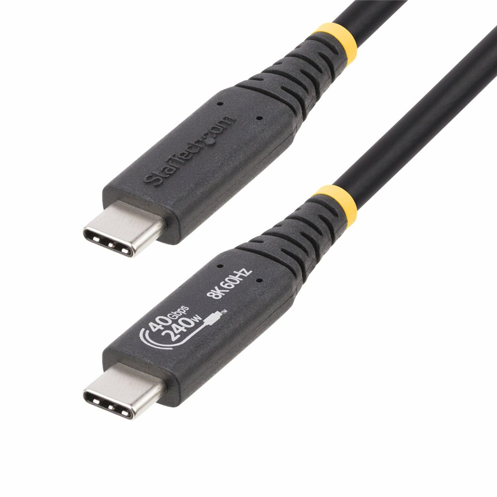 startech.com cable usb4 de 1m - cable usb tipo c certificado usb-if - cable usb-c de 40g - pd 3.1 epr de 240w - 8k 60hz - compat