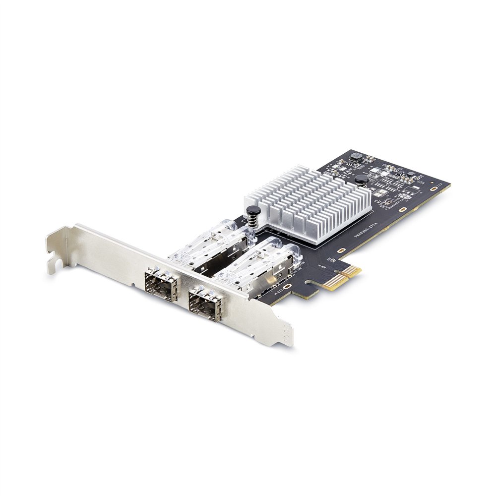 startech.com tarjeta pcie 2.1x1 de red de fibra óptica/cobre ethernet 1gb sfp de 2 puertos - chipset controlador intel i350-am2 