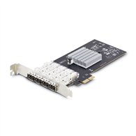startech.com tarjeta pcie 2.1x2 (compatible con x4, x8 y x16) de red de fibra óptica/cobre ethernet 1gb sfp de 4 puertos - chips