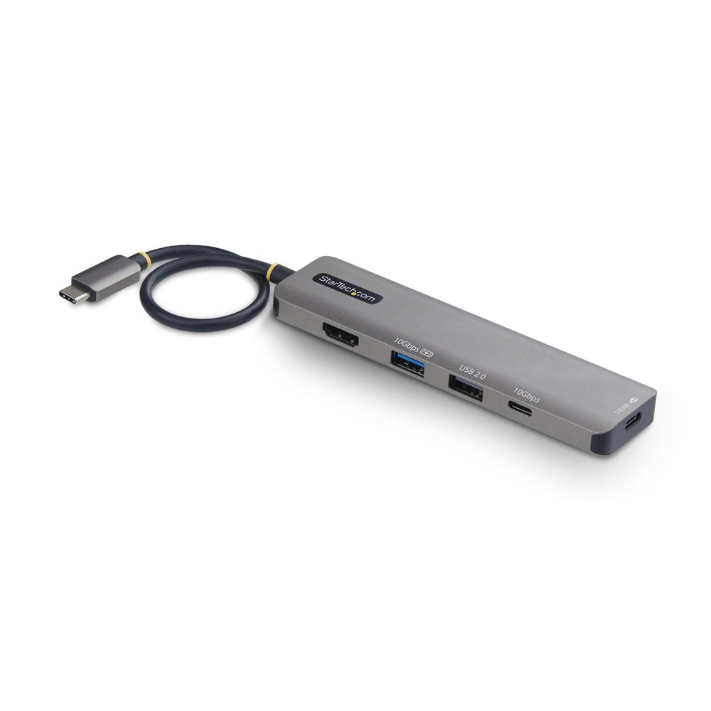 startech.com mini dock usb-c a hdmi - adaptador multipuertos tipo c - pd de 140w - 4k 60hz - hub usb 10gbps - para macbook / del