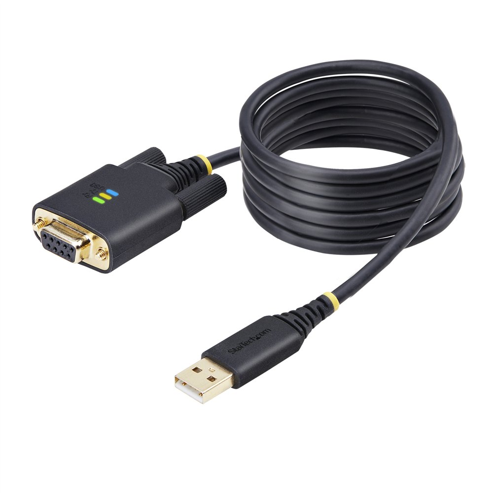 startech.com cable adaptador usb a serie de módem nulo de 2m - ftdi rs232 - tornillos db9 intercambiables - usb-a a db9 rs232 - 