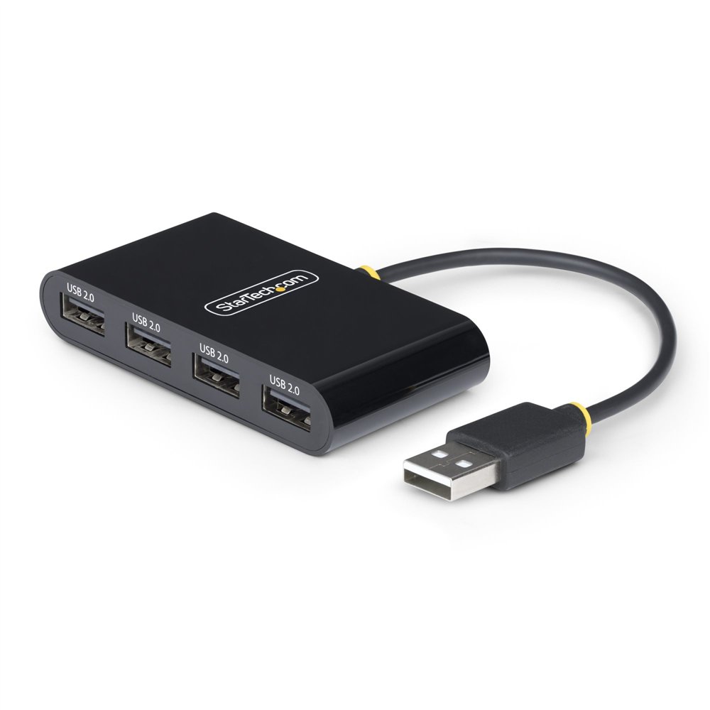 startech.com hub usb 2.0 de 4 puertos - ladrón usb alimentado por el bus - 480mbps - hub portátil externo usb - multiplicador us