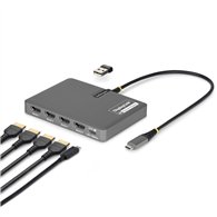 startech.com quad-usb-hdmi-adapt base para portátil y replicador de puertos alámbrico usb 3.2 gen 1 (3.1 gen 1) type-c gris