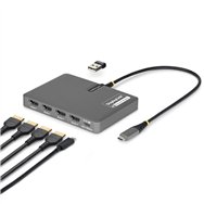 startech.com quad-usb-hdmi-adapt base para portátil y replicador de puertos alámbrico usb 3.2 gen 1 (3.1 gen 1) type-c gris