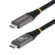 startech.com cable usb4 1m - cable usb-c certificado usb-if - 80gbps - cable usb tipo c - pd de 240w - 8k120/4k240 - dp 2.1 - dp