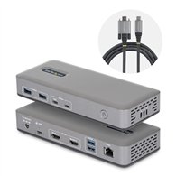 startech.com docking station usb-c de 2 monitores hdmi - 4k 60hz - red ethernet de 1gbps - dock multipantalla - pd de 100w para 