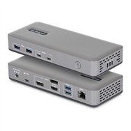 startech.com docking station usb-c - 3 monitores 4k (2x 4k60hz + 1x 4k30hz) - pd 100w - 6 puertos usb 10gbps - gbe - displayport