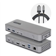 startech.com docking station usb-c de 2 monitores displayport - 4k 60hz - red ethernet de 1gbps - dock multipantalla - pd de 100