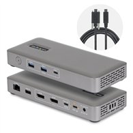 startech.com docking station usb4 usb-c universal sin controladores de 2 monitores para macos/windows - con carga de 100w para p