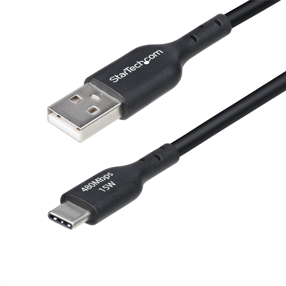 startech.com cable de carga usb-a a usb-c de 15cm - cable cargador usb-a a usb tipo c - cable usb 2.0 - 3a - recubrimiento de tp