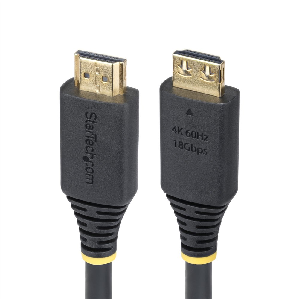 startech.com cable hdmi de alta velocidad de 3m - conectores de agarre - 4k60hz/1440p 144hz - hdr10/hdcp 2.2/arc - uhd - 18gbps 