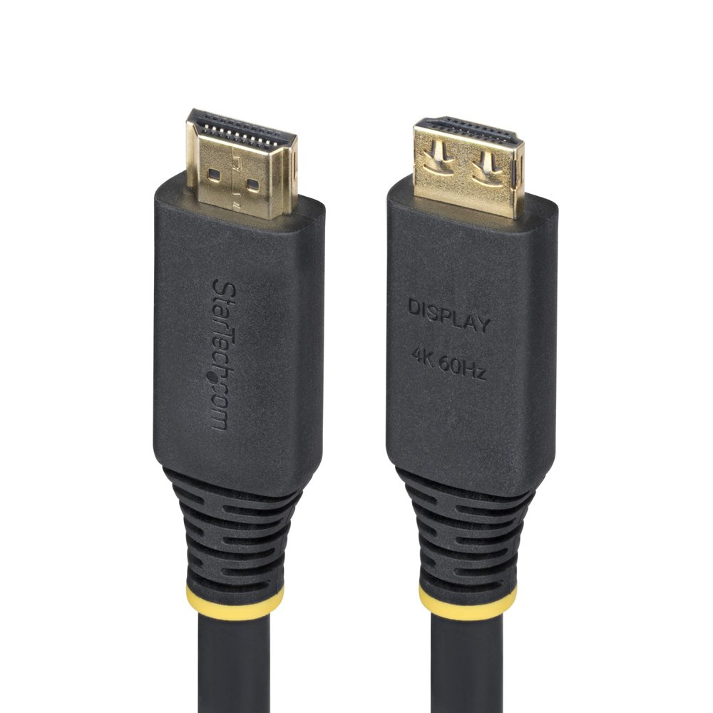 startech.com cable hdmi de alta velocidad activo de 10m - conectores de agarre - uhd 4k60hz/1440p 144hz - 18gbps - hdr10/hdcp 2.