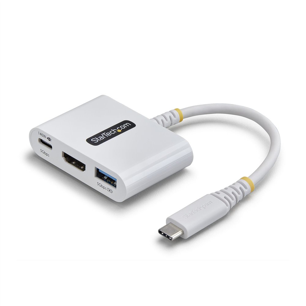 startech.com dock hub multipuertos usb tipo c a hdmi - adaptador multipuertos usb-c a hdmi - carga de 140w - hub ladrón usb de 5