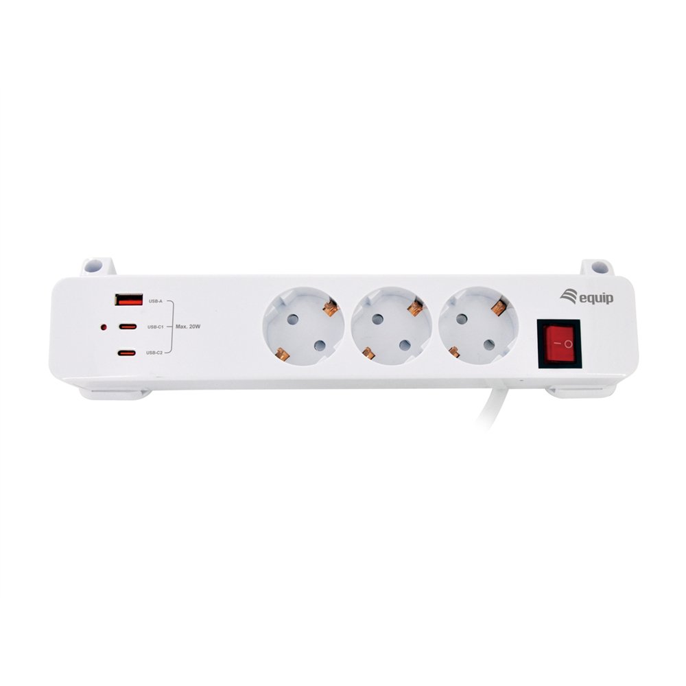 equip 245556 base múltiple 2 m 3 salidas ac interior blanco