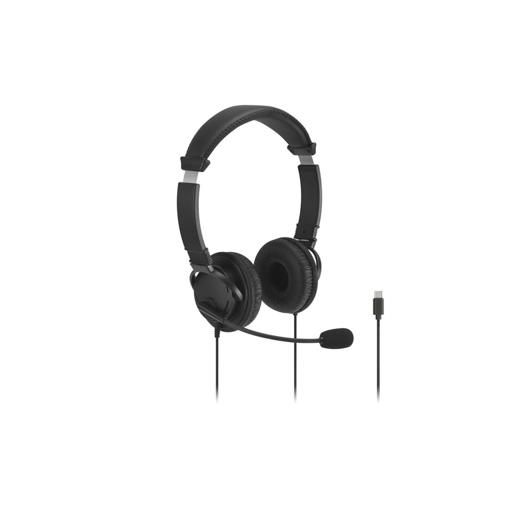 kensington auriculares classic eq usb-c con control de volumen y micrófono
