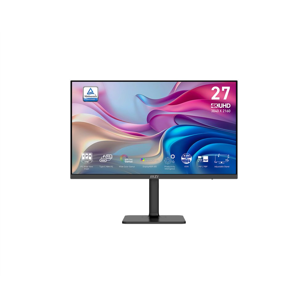msi modern md272uphg pantalla para pc 68,6 cm (27") 3840 x 2160 pixeles 4k ultra hd negro