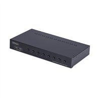 startech.com switch kvm de 8 puertos displayport 4k 60hz - conmutador kvm dp 1.2 4k60 con kit de montaje 1u para rack - con hub 